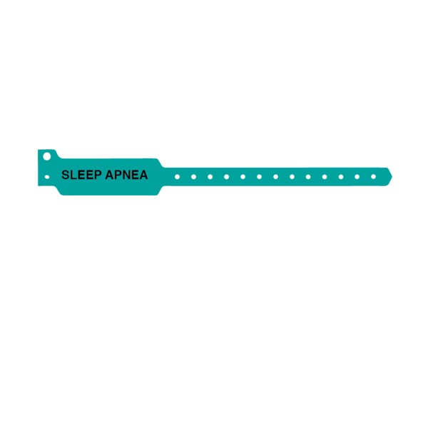Wristband - Poly - Sleep Apnea 1-1/8" x 10-1/4" Aqua w/White